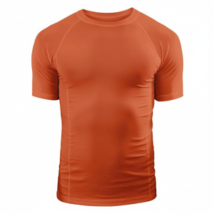 Haute qualité hommes Slim Fit Compression chemise à manches courtes motif solide respirant séchage rapide pour la course Gym entraînements en plein air - Product Image 1