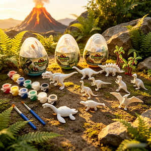 AJB Dino World Kit di Pittura Dinosauro Fai-da-Te, Set T-Rex con Vernice Acrilica Sicura, Regalo Educativo - Product Image 4