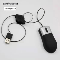 Ratón Óptico USB Retráctil Portátil Más Vendido, Diseño Compacto para Computadora Portátil, Notebook, PC y Juegos