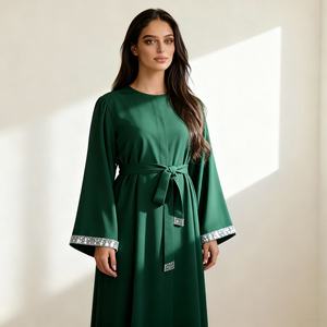 Nouvelle robe longue modeste de style Dubaï, en tissu de haute qualité, avec des paillettes, Abaya pour femmes musulmanes, fournisseur - Product Image 1