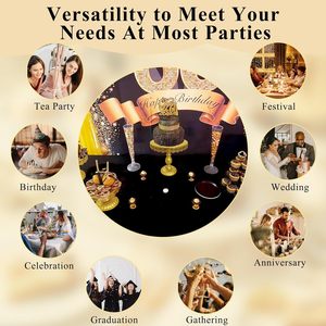 ชุดขาตั้งเค้กเหล็ก LANJO ดีไซน์หรูหรา 9 ชิ้น แบบถอดประกอบได้ สำหรับวางคัพเค้ก หลายสไตล์ ใช้สำหรับโชว์ขนมหวาน ผลไม้ และเสิร์ฟของหวาน - Product Image 5