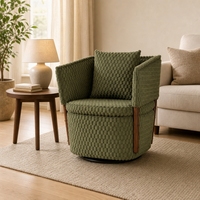 Großhandel Mid-Century Modern Akzent-Sessel Drehbarer Gepolsterter Einzelsofa-Sessel mit Kissen für Apartment-Lobby