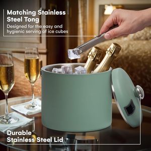 Seau à glace en métal isolé au design moderne pour une rétention de température optimale pour les fêtes d'anniversaire et les soirées cocktail - Product Image 4