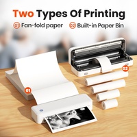 Imprimante thermique portable A4 sans encre pour cartes, 600x600 dpi, en plastique durable, pour bureau mobile, voyages d'affaires et usage étudiant