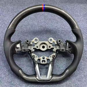 Volante Deportivo de Cuero y Fibra de Carbono con 3 Radios, Agarre de 50 mm, Compatible con <span class=keywords><strong>Mazda</strong></span> 3/6/<span class=keywords><strong>CX</strong></span>-<span class=keywords><strong>5</strong></span>/Atenza/AXELA (2010-2021) - Product Image 3
