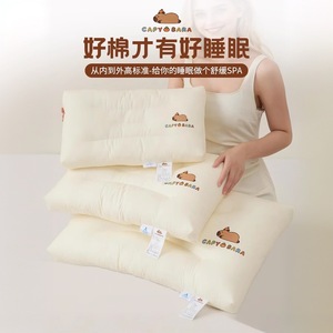 Oreiller de soutien pour le cou en coton Capybara, rectangulaire, doux, anti-acariens, pour adultes et enfants, usage domestique - Product Image 1
