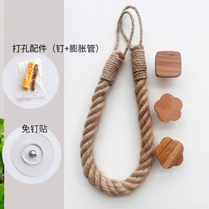 Gancho de Cuerda de Cáñamo para <span class=keywords><strong>Papel</strong></span> Higiénico, Hilo de Algodón Tejido, Regalo de Vacaciones, Madera Maciza Tejida a Mano, Artesanía de Haya - Product Image 2