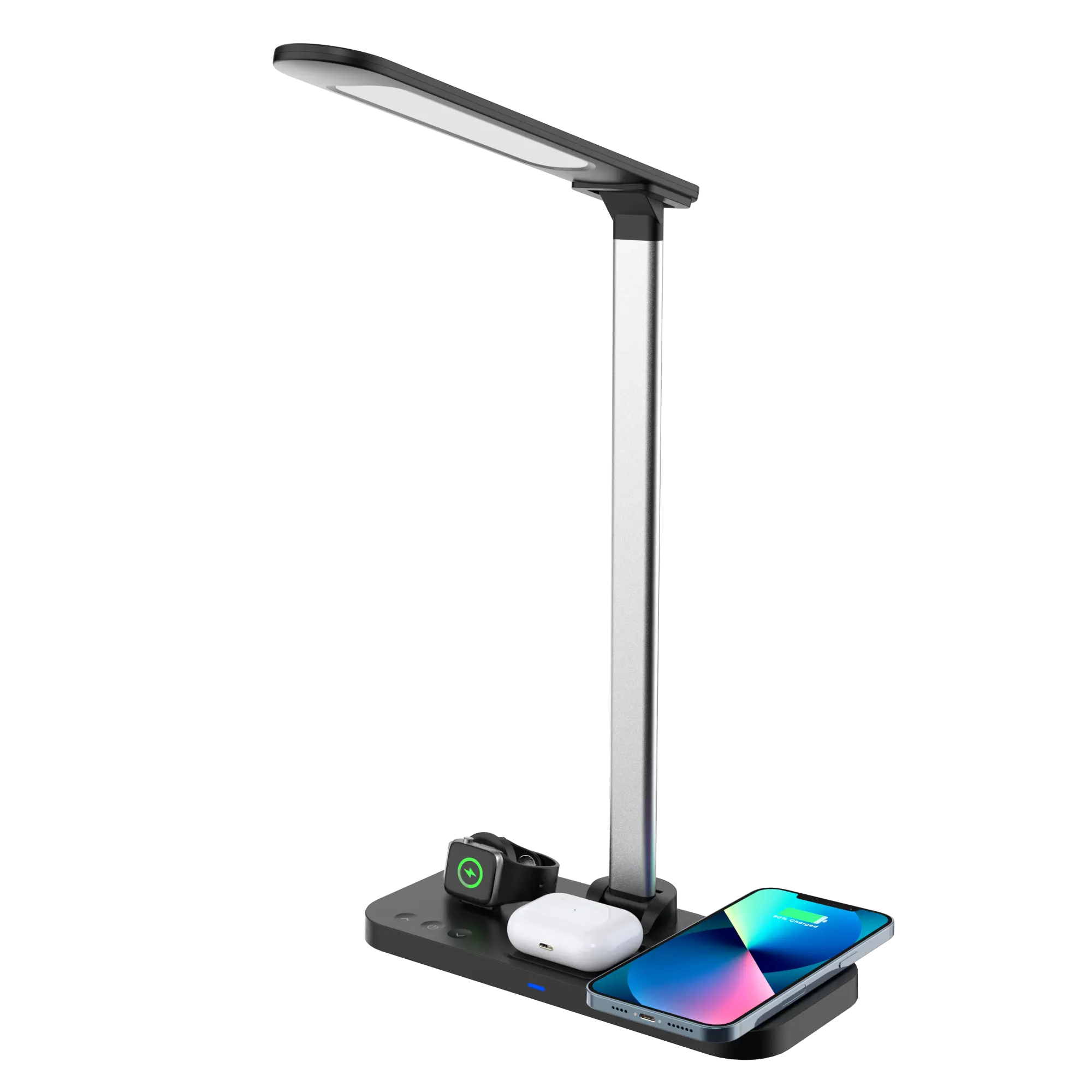 3 in 1 Multifunctional desk lamp wireless charger with passive bluetooth speaker
