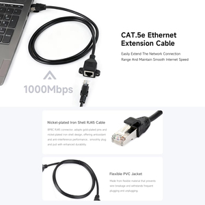 Câble d'extension Ethernet Waveshare RJ45, protection en coque de fer nickelé, offrant un blindage efficace contre les interférences K751 - Product Image 4