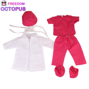 Ropa de muñeca para niña, abrigo rojo de alta calidad, ropa de muñeca con sombrero, vestido como <span class=keywords><strong>doctor</strong></span> - Product Image 4