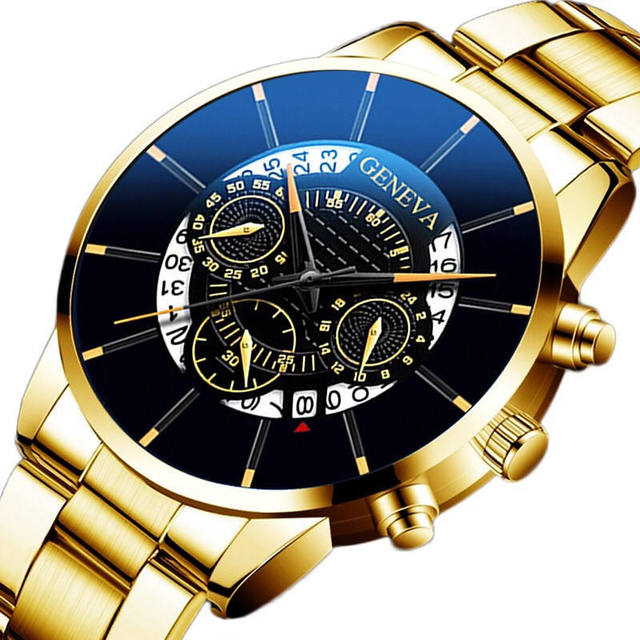 Wholesale Alloy Fashion Stainless Steel Quartz Watch Classic Boy Gold Watches for Men