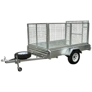 8x5 Galvanized fully welded single axle cage trailer
