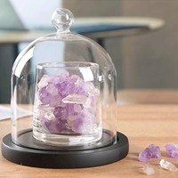 Lits Led en verre transparent avec Base en bois, douche bébé, grand Globe