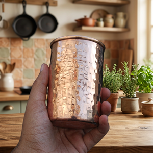Tasse en cuivre massif faite à la main, design traditionnel chinois, à paroi simple, cadeau pour adultes - Product Image 4