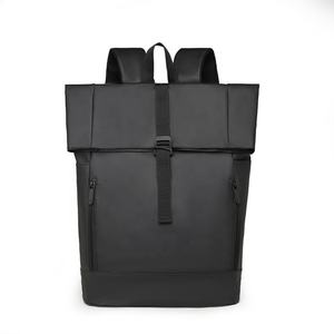 GRS Factory Eco Friendly Recycled Polyester Business <b>Backpack</b> RPET <b>Roll</b> <b>Top</b> Laptop <b>Backpack</b> Manufacturer - Product Image 3