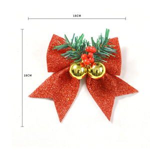 Laço de Natal para Árvore de Natal com Pinhas e Frutas Vermelhas, Laços Decorativos de Natal com Glitter e Lantejoulas, Enfeite de Festa - Product Image 2