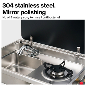 Cuisinière à <span class=keywords><strong>gaz</strong></span> RV avec évier <span class=keywords><strong>et</strong></span> couvercle en verre <span class=keywords><strong>pour</strong></span> caravane <span class=keywords><strong>et</strong></span> <span class=keywords><strong>camping</strong></span>-<span class=keywords><strong>car</strong></span> - Product Image 2