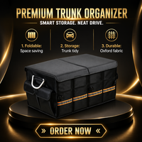 Caja de Almacenamiento Plegable para Maletero de Coche, Material Oxford Suave, Organizador de Maletero Plegable, 36L 66L, 4 Compartimentos, Origen China, Universal
