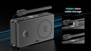 Batterie externe magnétique sans fil GaN 20000mAh Qi2.2 à deux ports USB-C avec câble intégré, <span class=keywords><strong>chargeur</strong></span> de voyage double usage - Product Image 6