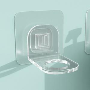 Portaoggetti da Bagno in Plastica Trasparente, Supporto a Parete Senza Tracce <span class=keywords><strong>per</strong></span> Shampoo, Porta Doccia e Bagnoschiuma con Ganci Multipli - Product Image 5