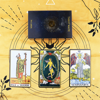 Autocollants de tarot spirituels dorés personnalisés, cartes de tarot à bords, cartes d'oracle angéliques en gros
