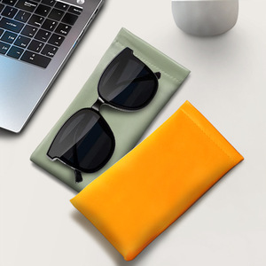 Leather Eyeglass Storage Bag Rectangle Solid Color Portable Sunglasses Case for Women and Men Eye Wear Protection Pouch - Product Image 3