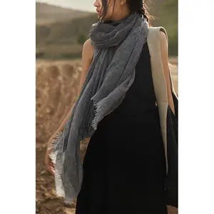 轻质流苏羊绒围巾hijab135时尚女士保暖披肩羊绒冬季女式围巾