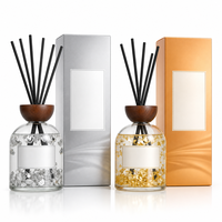 Diffuseur à roseaux en verre personnalisé 500 ml avec feuille d'or et d'argent et bâtonnets