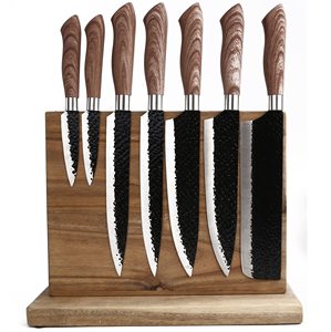 Bloc de couteaux magnétique double face 12X10 pouces Porte-couteaux en bois massif Supports de couteaux magnétiques avec aimant renforcé puissant - Product Image 2