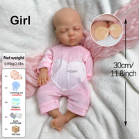 12 "Realistische weiche Silikon Mini Spielzeug puppe 30cm Ganzkörper Reborn Baby Neugeborenes schlafendes Mädchen Modische Puppe für Kinder geschenke