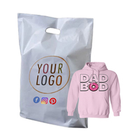 Sacs de courses en plastique imprimés avec logo personnalisé, sacs découpés, sacs d'emballage en plastique avec poignée