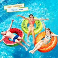 Bouées de piscine gonflables en forme de fruits (Pastèque, Kiwi) pour fêtes à la piscine, lac et plage