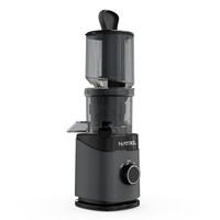Krachtige elektrische slowjuicer met grote invoeropening voor groenten en fruit, voor één portie.