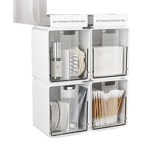 Bathroom Storage Box Wall Mounted Rectangular Minimalist Mirror Cabinet Organizer Durable - Product Image 5