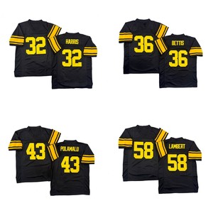Maillot de rugby vintage pour homme, style cousu, L.C. Greenwood Joe Greene John Stallworth Heath Miller <span class=keywords><strong>James</strong></span> Harrison S-3XL Expédition rapide - Product Image 1