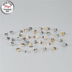 เครื่องประดับเจาะผิวหนัง 14G ไทเทเนียม หัวเพชรและฐานสำหรับผู้ชายและผู้หญิง เครื่องประดับเจาะผิวหนังแบบไมโครเดอร์มาล - Product Image 6