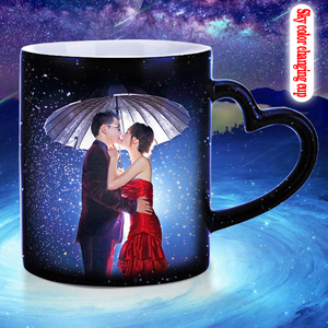 Tazza in ceramica magica con Glitter a sublimazione rosso nero blu 11Oz con manico rotondo regali personalizzati tazze per la decorazione della <span class=keywords><strong>casa</strong></span> tazza - Product Image 2