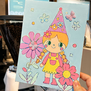 2024 nuova vernice stampata a Laser per numero di tela Kit per bambina cappello telaio Still Life soggetto paesaggio per la decorazione della casa - Product Image 6