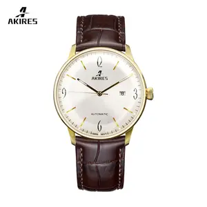 Akires-reloj Vintage de acero inoxidable para hombre, cristal de zafiro con cúpula, diseño Simple, alta calidad, OEM, precio de fábrica