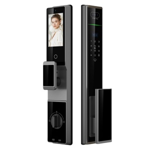 Serrure de porte intelligente WiFi avec caméra, reconnaissance faciale automatique, empreinte digitale, sonnette, alliage d'aluminium, stockage cloud pour portes en acier - Product Image 1