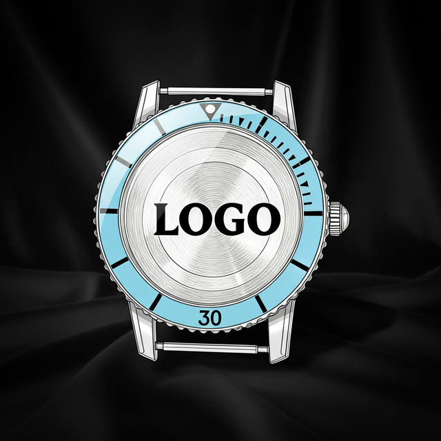 Custom Automatic Mechanical Watch Case Sapphire Crystal Dial Alloy Stainless Steel Band Full Black Diamond Setting Waterproof