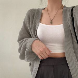 Cárdigan de punto ligero para mujer, estilo holgado, con frente abierto, protección solar, suéter fino, prenda de verano 2026 - Product Image 3