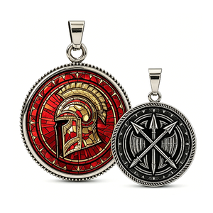 Colgante Circular de Aleación de Zinc Plateado con Esmalte, Diseño de Casco Romano, Temática Antigua, Medalla Coleccionable de Arte - Product Image 3