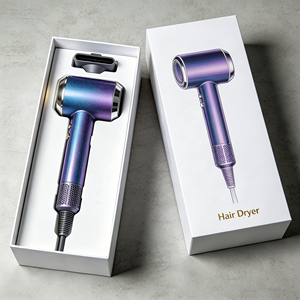 Custom Hair Dryer <b>Packaging</b> Box Eco-Friendly Kraft Paper Rigid Set-up Box <b>Printed</b> Logo Brand OEM Retail & Salon Box with Insert - Product Image 1
