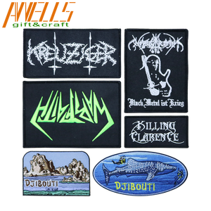 Patch de vêtement personnalisé en chenille brodée, en caoutchouc tissé, avec logo en lettres, à appliquer au fer, pour vêtements rock - Product Image 1