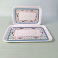 Plateau de service rectangulaire classique en mélamine écologique pour barbecue, buffet, restaurant, hôtel, fête, durable, passe au lave-vaisselle, sans BPA