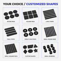 Patins en caoutchouc silicone noir autocollants, formes carrées personnalisées, protection antidérapante pour surfaces, service de découpe de meubles, commande en gros