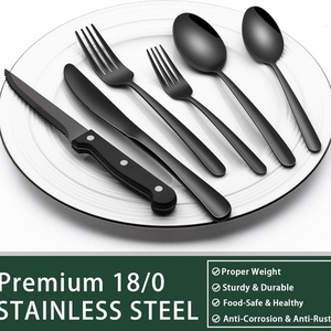 Ensemble de couverts Topwin de haute qualité, couteau à steak lourd, cuillère, fourchette, couverts épais, cuisine, mariage, acier inoxydable, argenté - Product Image 5