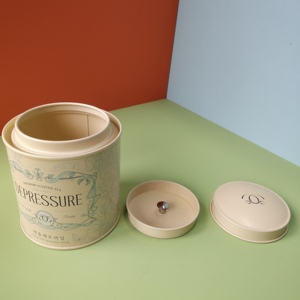 Scatola in Latta Personalizzata con Stampa CMYK per Tè Sfuso e Caffè, Contenitore Ermetico Riutilizzabile con Doppio Coperchio - Product Image 2