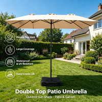 Parasol rectangulaire double toit surdimensionné pour jardin, plage et terrasse, imperméable
